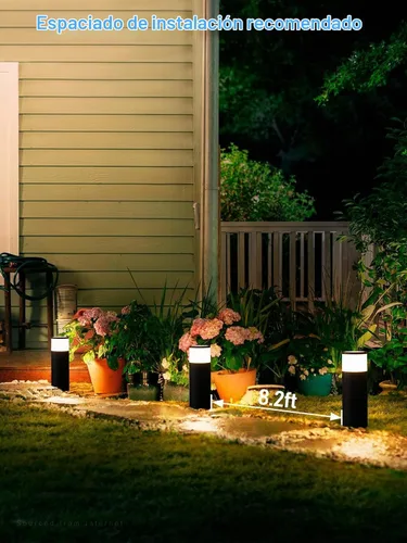 Vista 6 de LEONLITE Paquete de 4 luces de camino de bolardo de bajo voltaje, 5W 400LM, 3000K