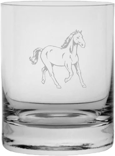 Vista 68 de Abaco Barb - Vaso de whisky con temática de caballo grabado (10.25 onzas)