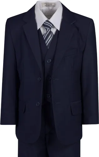 Vista 3 de Traje clásico de 6 piezas para niños con corbata para el cuello para tamaños estándar y Husky