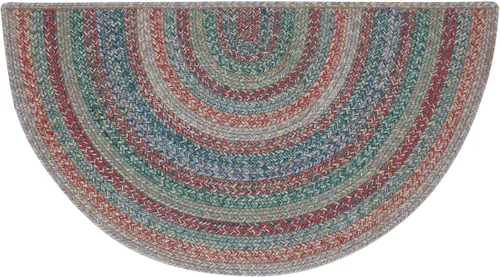 Vista 3 de VHC Brands Alfombra de yute multi medio círculo con almohadilla 19.5x36