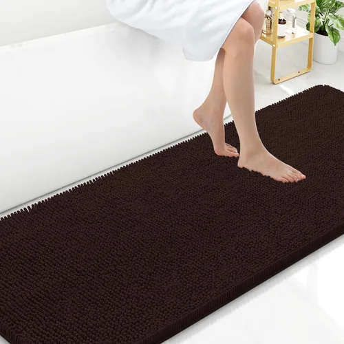 Vista 185 de Arotive Alfombras de baño de felpilla extrasuaves y absorbentes, de 24 x 16 pulgadas, lavables a máquina, parte trasera de goma antideslizante