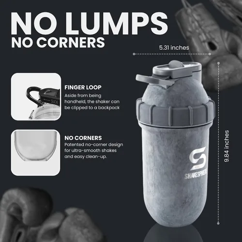 Vista 6 de SHAKESPHERE Botella agitadora de acero inoxidable - Botella agitadora de proteína aislada de 24 oz para bebidas frías y calientes - Ideal