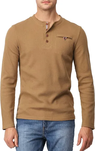 Vista 10 de H2H Chaqueta casual ajustada para hombre, cárdigans de manga larga, térmica Cmttl045-beige