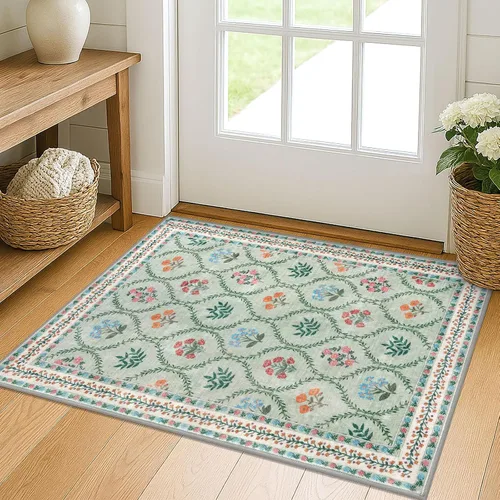 Vista 104 de KILOCOCO Alfombra marroquí pequeña, de 2 x 3 pies, color negro/dorado, súper suave, lavable, para interiores, vintage, lavable, antideslizante