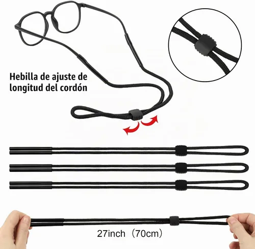 Vista 2 de Attmu, cordón deportivo para sostener lentes y lentes de sol, se cuelga en el cuello.