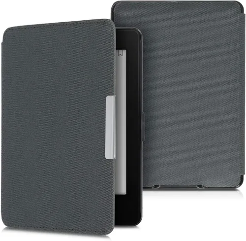 Vista 5 de kwmobile Funda compatible con Amazon Kindle Paperwhite - Funda protectora de nailon para lector electrónico - Antracita