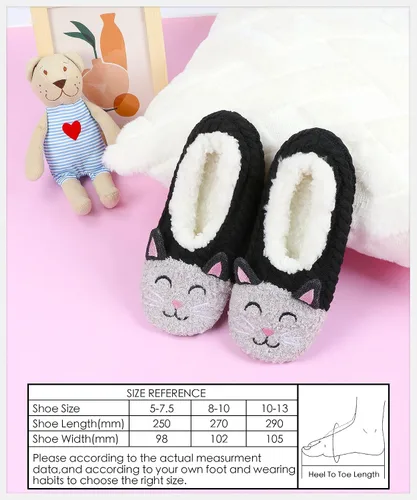 Vista 5 de Womens CozyWarm Animal Slipper Socks with Grippers-House Socks