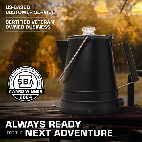 Vista 6 de COLETTI Butte Coffee Percolator Camping - Cafetera percoladora, sin aluminio ni plástico [negro, 14 tazas]