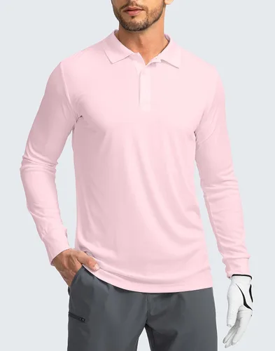 Vista 5 de Camisa polo de manga larga para hombre, ligera, protección solar UPF 50+, camisas geniales para hombres, trabajo, pesca, al aire libre