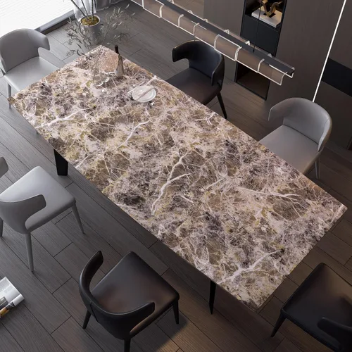 Vista 6 de BAYYA Papel de contacto de mármol marrón de 118x16 pulgadas, papel pintado despegar y pegar para gabinetes de cocina, adhesivo de granito