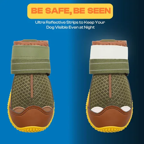Vista 6 de Botas para perros grandes, botas para perros medianos y protectores de patas para suelos de madera dura, botines para perros al aire libre