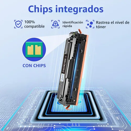 Vista 5 de Cartuchos de tóner negro 218A, paquete de 2 para HP 218A 218X 3301fdw