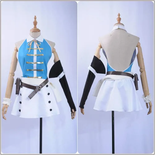 Vista 3 de Disfraz de cola de hadas Lucy Heartfilia para cosplay, falda sin mangas