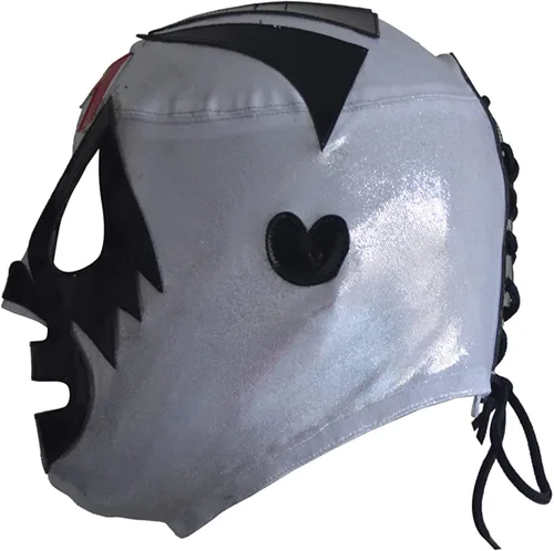 Vista 5 de Mil Mascaras Semi-Profesional Lucha Libre Máscara Adulto Tamaño Luchador Luchador Máscara de Lucha Plata Premium Calidad Máscara de Luchador