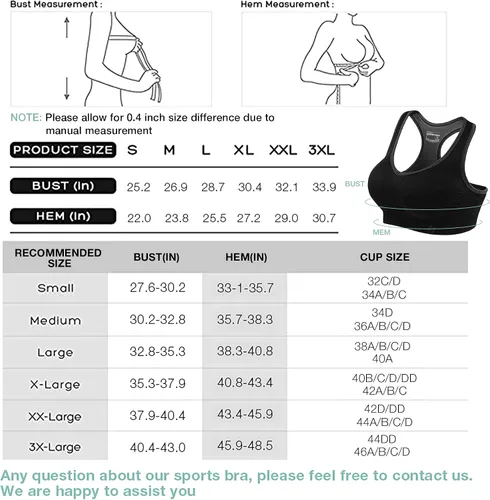 Vista 5 de FITTIN - Brasier deportivo con espalda cruzada para mujer soporte acolchado de alto impacto sin costuras para yoga gimnasio entrenamiento y Fitness
