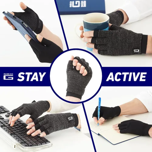 Vista 6 de Neo-G Guantes de compresión para artritis para mujeres y hombres, RSI, dolor en las articulaciones, sistema de doble capa para una movilidad óptima