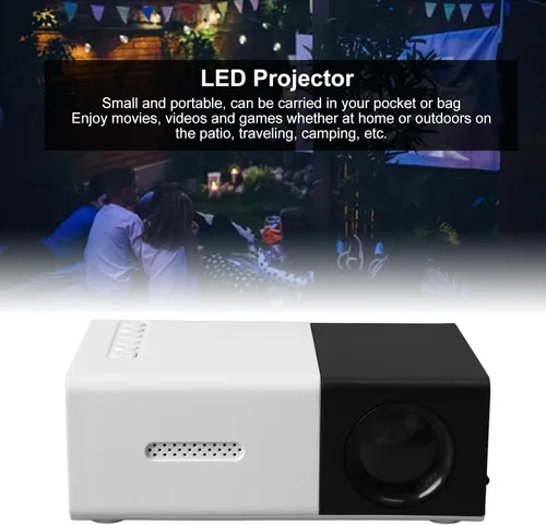 Vista 5 de Mini proyector portátil 1080P HD para cine en casa de los niños con opciones blancas y negras