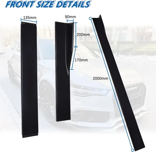 Vista 6 de Alerón universal para parachoques delantero, difusor de alerón de barbilla, protector de ala protectora, kit de carrocería de coche con extensión