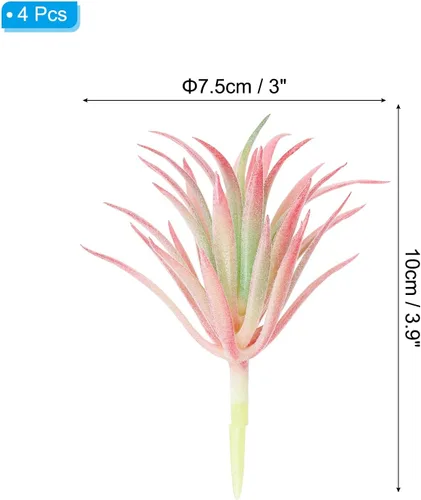 Vista 2 de PATIKIL Plantas suculentas artificiales, paquete de 4 plantas falsas pequeñas, plantas suculentas falsas sin maceta para decoración del jardín