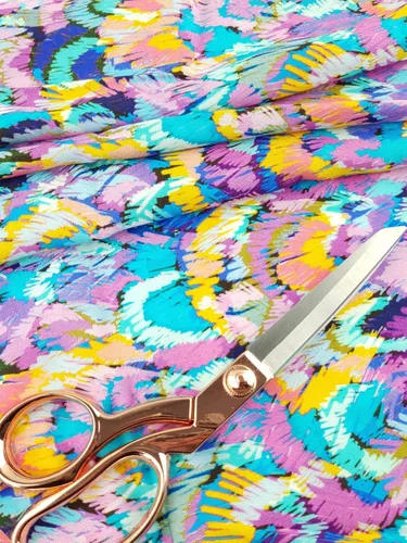 Vista 4 de Minerva Exclusive Proud Plumage Viscose Challis Fabric - per Yard