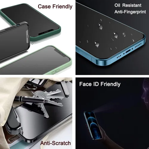 Vista 4 de Paquete de 2 protectores de pantalla de privacidad mate compatibles con iPhone 12 Pro Max de 6.7 pulgadas, antirreflejos, antiespía, resistente a