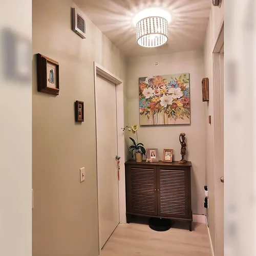 Vista 6 de tewei Candelabro de Cuentas de Madera, Accesorio de Luz de Techo Semi Empotrado Estilo Boho para Cuarto de Bebé, Candelabro Rústico de 3 Luces