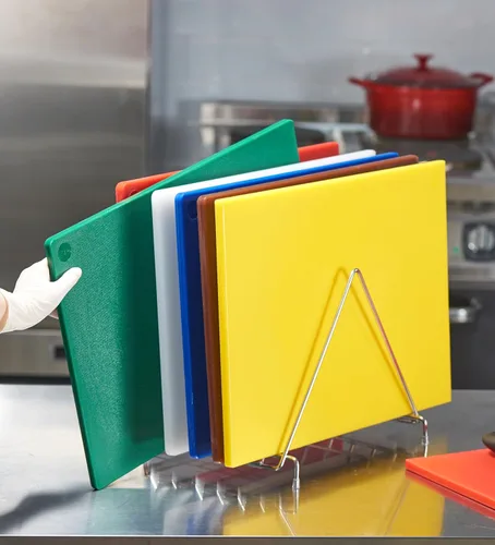 Vista 13 de CURTA Paquete de 4 tablas de cortar para cocina, 18 x 12 x 0.5 pulgadas, 4 piezas (blanco, rojo, verde, azul) Tabla de cortar de plástico codificada