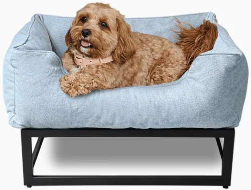 Vista 17 de FUZI Cama elevada para perro, camas elevadas de lujo para perros, funda extraíble y lavable a máquina, cama ortopédica para mascotas para interiores