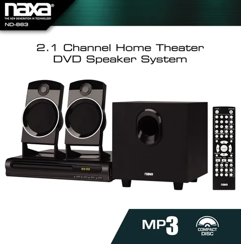 Vista 3 de Naxa Electronics ND-863 Sistema de altavoces DVD de cine en casa de 2,1 canales