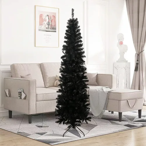 Vista 7 de Árbol de Navidad nevado flocado, árbol artificial blanco de 7 pies con 1100 ramas de PVC ecológicas, ideal para decorar el hogar, oficina, tiendas