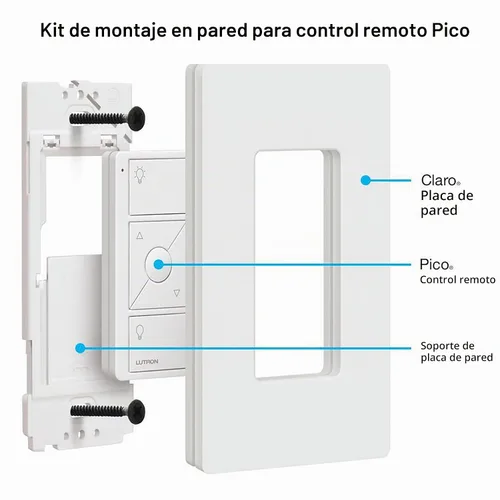 Vista 7 de Lutron Pico Remote Wall-Mounting Kit: Wireless Remote, Bracket & Wallplate