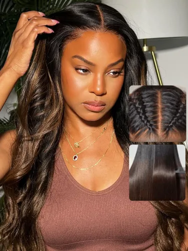 Vista 22 de UNICE Yaki - Pelucas de cabello humano lacio con encaje frontal 13x4, con cordón, Pre-Todo, sin pegamento, peluca de cabello humano frontal