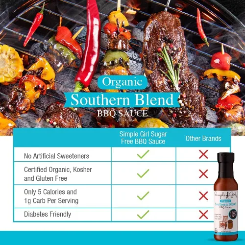 Vista 5 de Simple Girl Salsa barbacoa orgánica - Carolina, Country Sweet, Southern Blend - Orgánica, sin gluten, vegana, paleo, keto, apta para dietas, 12