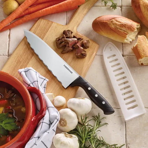 Vista 2 de Farberware Cuchillo de chef Wave Edge con funda, 8 pulgadas