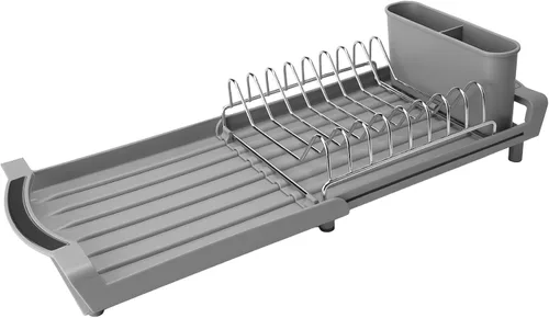 Vista 12 de Estante para secar platos compacto y expandible - Un escurridor de platos de acero inoxidable, resistente a la oxidación, que ahorra espacio