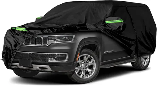 Vista 9 de Funda impermeable de 6 capas para automóvil de repuesto para Jeep Grand Cherokee 1993-2010 All Weather Car Cover with Cotton Liner, Zipper Door