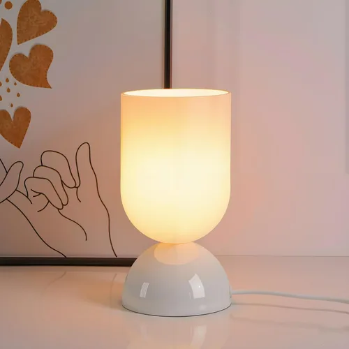 Vista 13 de Lámpara de mesa de cristal moderna de 8.9 pulgadas para sala de estar, lámparas de escritorio regulables para dormitorio, lámpara de mesita de noche
