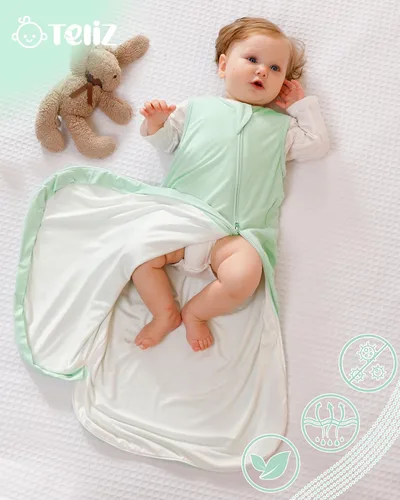 Vista 4 de TELIZ Saco de dormir unisex de rayón para bebé y niños pequeños, saco de dormir 0.5 TOG