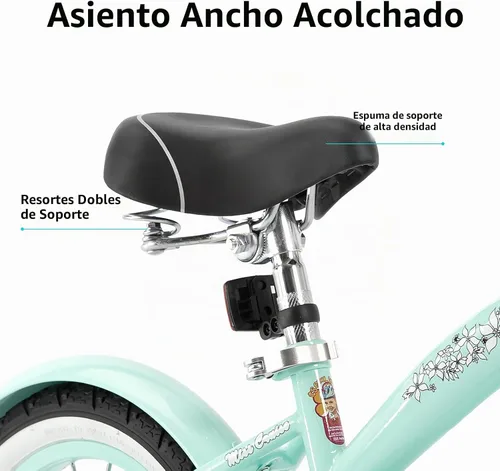 Vista 4 de JOYSTAR Bicicleta de crucero para niños de 12 pulgadas, 14 pulgadas, 16 Verde