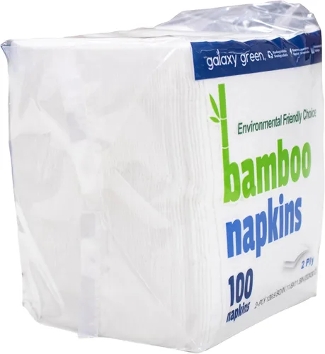 Vista 7 de Servilleta de papel desechable de bambú de 2 capas (100 unidades x paquete de 12)