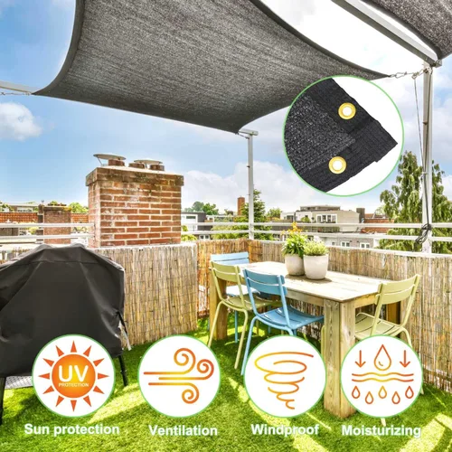 Vista 3 de Mklsit Tela de Sombra para Jardín, 40% 6.5 x 10 Pies Tela de Sombra de Invernadero Lona de Malla Negra con Ojales Reforzados, Red de Sombra Solar