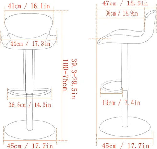 Vista 2 de BNNP Taburetes de bar altos, silla de bar que se puede levantar silla de bar alta giratoria de 360°, taburete de bar para el hogar, hotel, 1