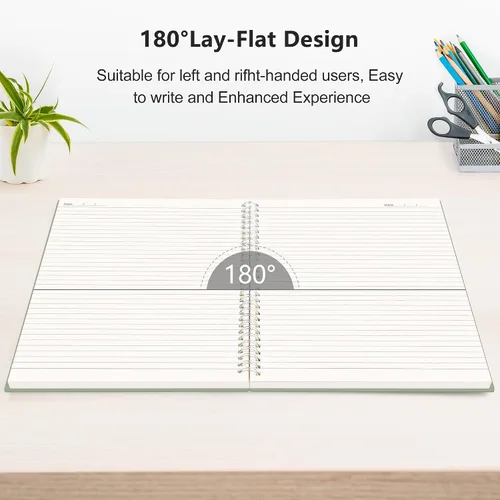 Vista 5 de RETTACY - Cuaderno en espiral grande A4, 300 páginas rayadas, 8.2 x 11.2 pulgadas, para escuela, trabajo, escritura, papel grueso de 3.53 oz/m²