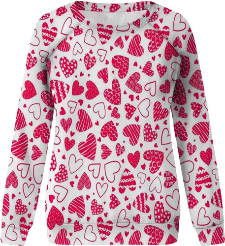 Vista 48 de Sudadera de manga larga con estampado de leopardo y corazón para mujer, para el día de San Valentín, sin botones, para niñas, regalos
