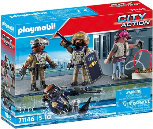 Vista 2 de Playmobil Conjunto de figuras de policía táctica