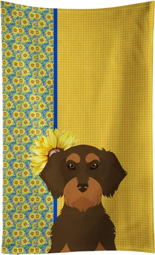 Vista 19 de Caroline's Treasures WDK5313KTWL - Toalla de cocina con diseño de girasoles de verano, color negro y tostado, Airedale Terrier, toalla de mano