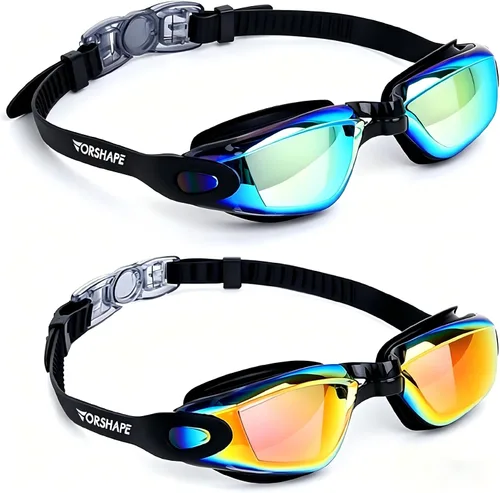Vista 28 de Gafas de natación: paquete de 2 gafas de natación antivaho, sin fugas, protección UV, para adultos, hombres, mujeres, jóvenes