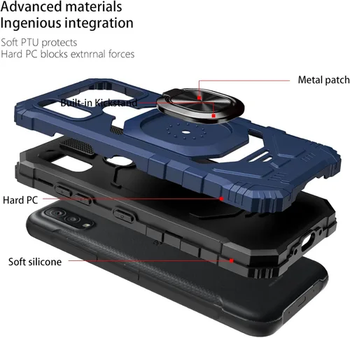 Vista 3 de Ailiber DuraSport UW C6930 - Funda compatible con Kyocera DuraSport 5G, con protector de pantalla, soporte de anillo para montaje magnético
