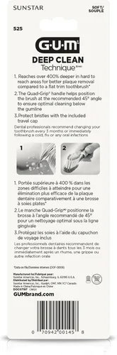 Vista 11 de GUM Technique Deep Clean Cepillo de dientes - Compacto suave - Cepillos de dientes suaves para adultos con encías sensibles - Cerdas extra finas, 1
