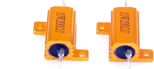 Vista 4 de Resistor de carcasa de aluminio electrónico de 10 W, 200 ohmios, 5%, color dorado (paquete de 2)